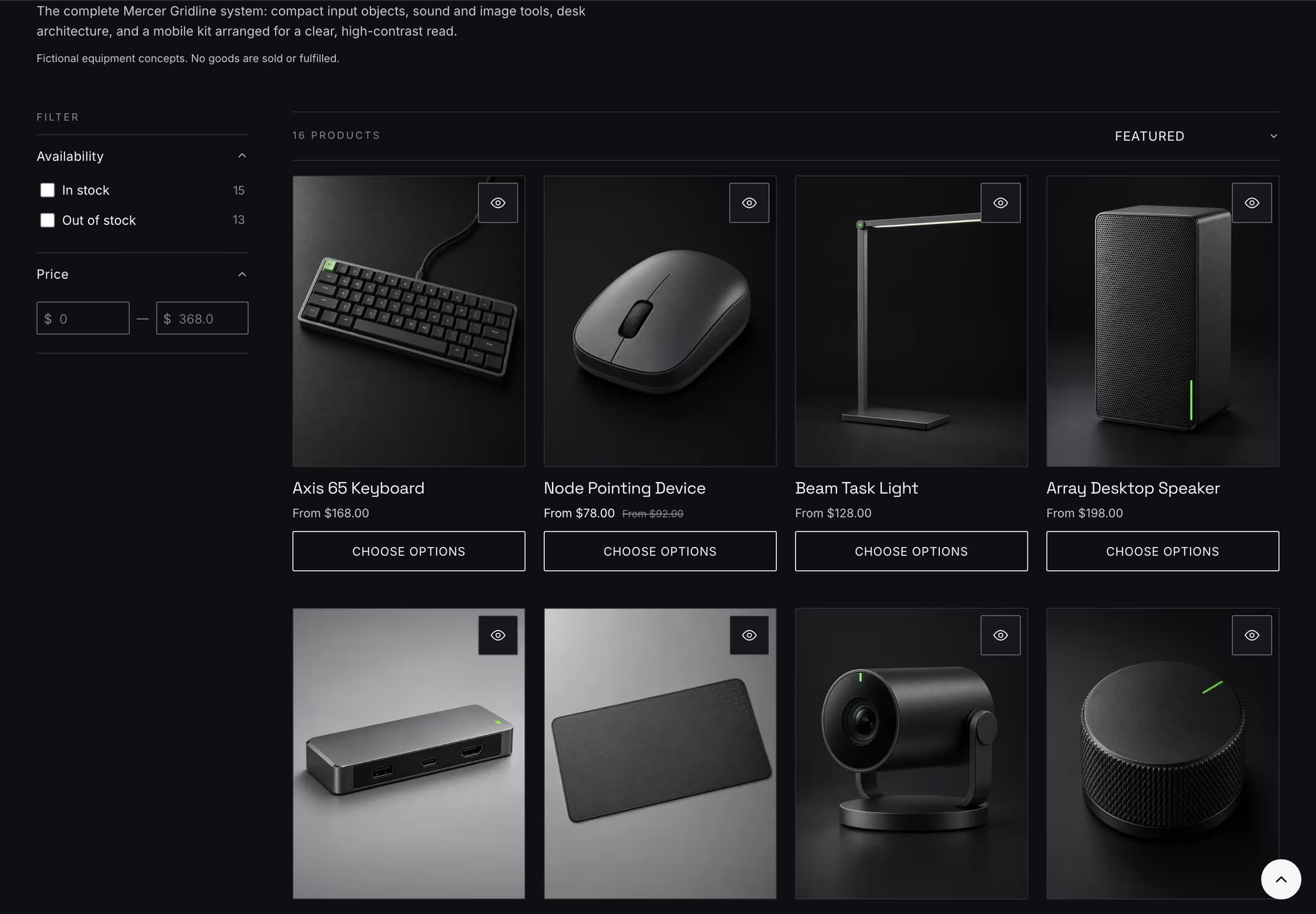 Gridline preset — collection grid