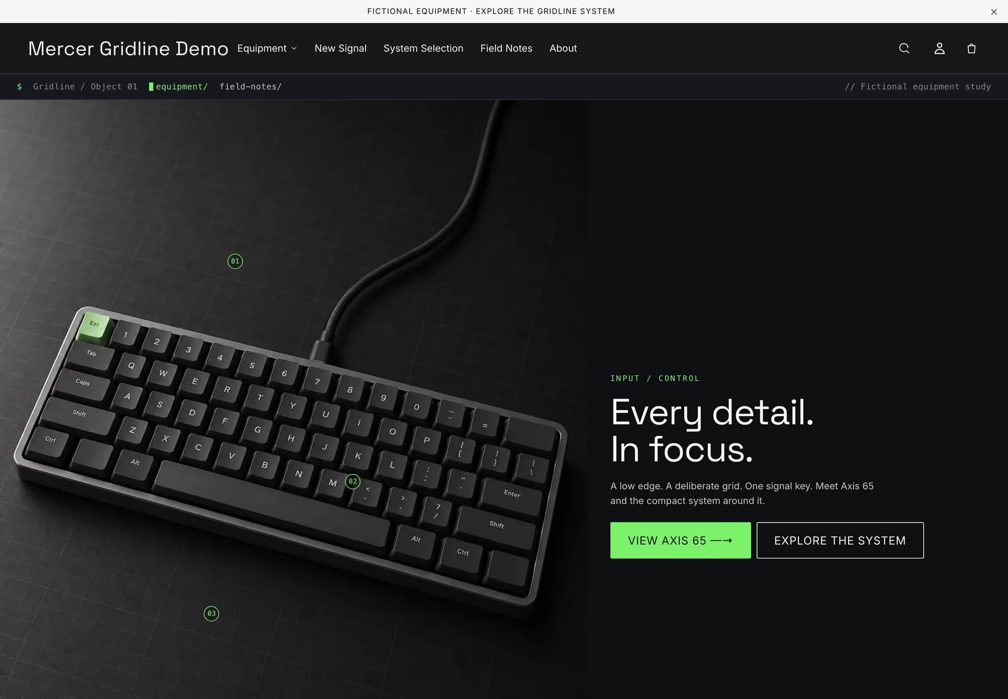 Gridline preset — home page