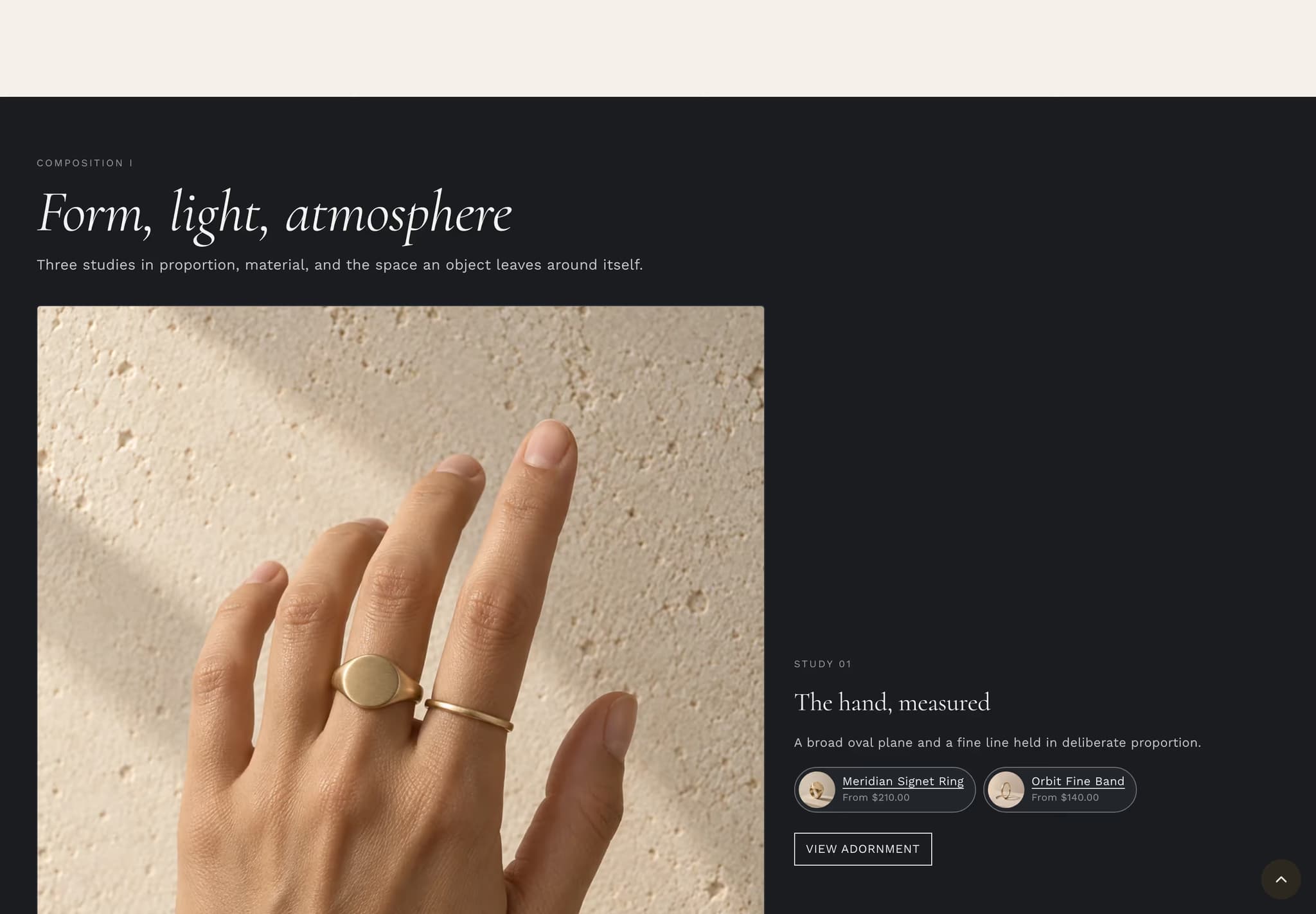 Poise preset — home page editorial section